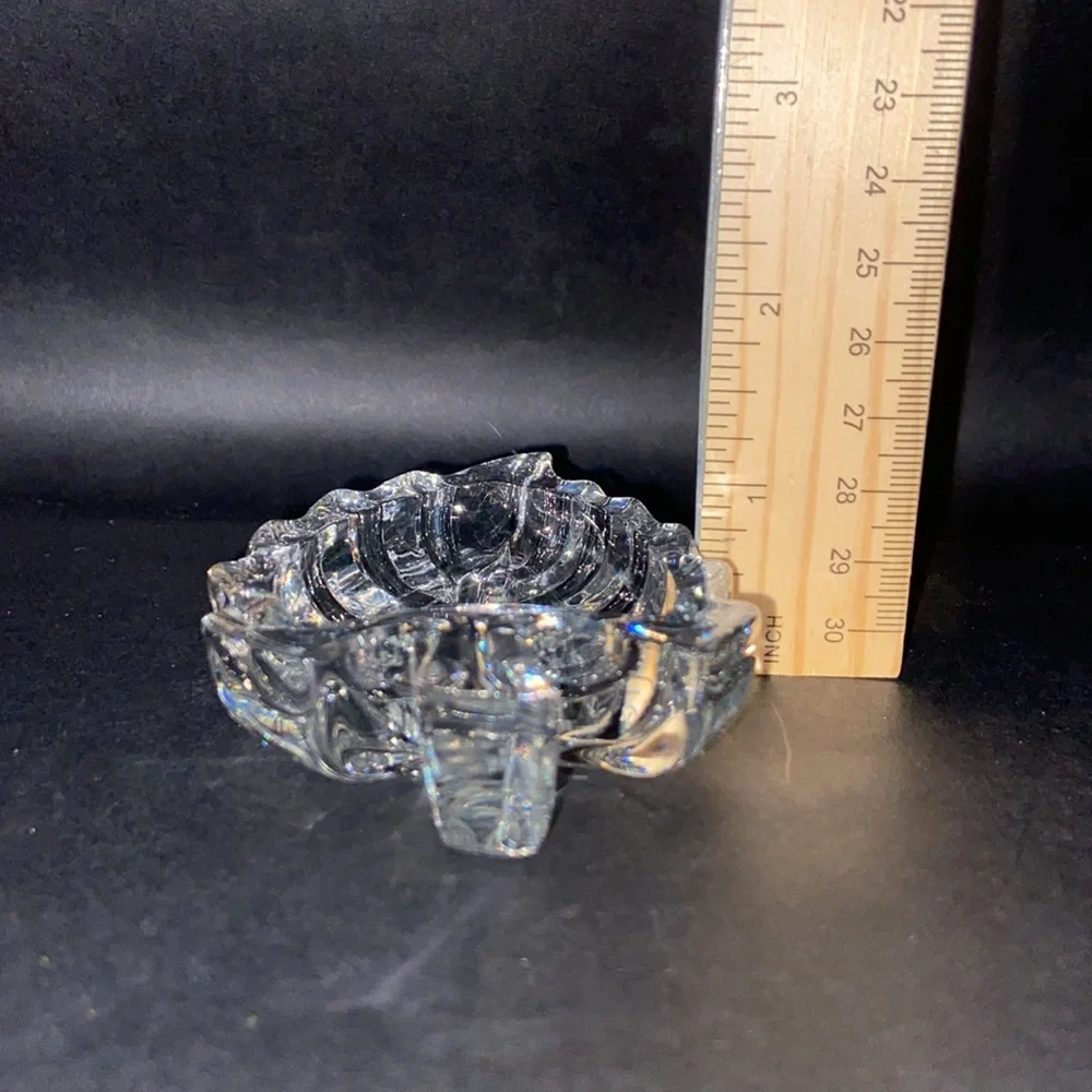 Crystal Leaf Jewelry Trinket Dish
